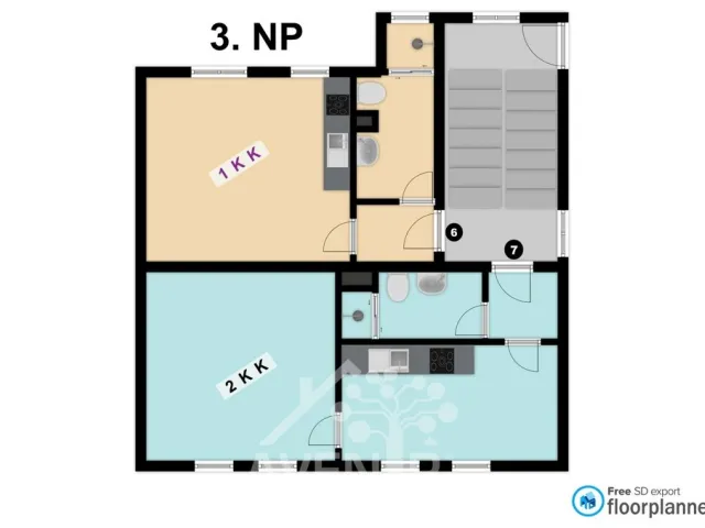 Pronájem bytu 2+kk 42 m², Saskova, Jablonec nad Nisou