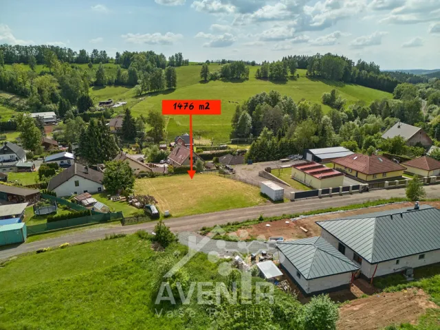 Prodej stavebního pozemku 1478 m²Prodej stavebního pozemku 1478 m², Trutnov - Volanov