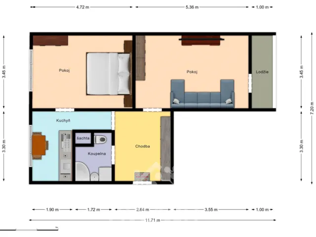 Prodej bytu 2+1 55 m², Krátká, Desná - Desná II