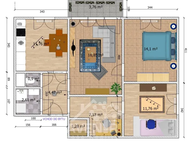 Pronájem bytu 3+1 72 m², U Mlékárny, Liberec - Liberec XI-Růžodol I