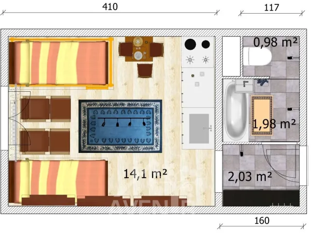 Prodej bytu 1+kk 19 m², Velké Hamry