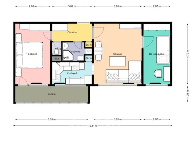 Prodej bytu 3+kk 54 m², Bohušovická, Praha - Prosek